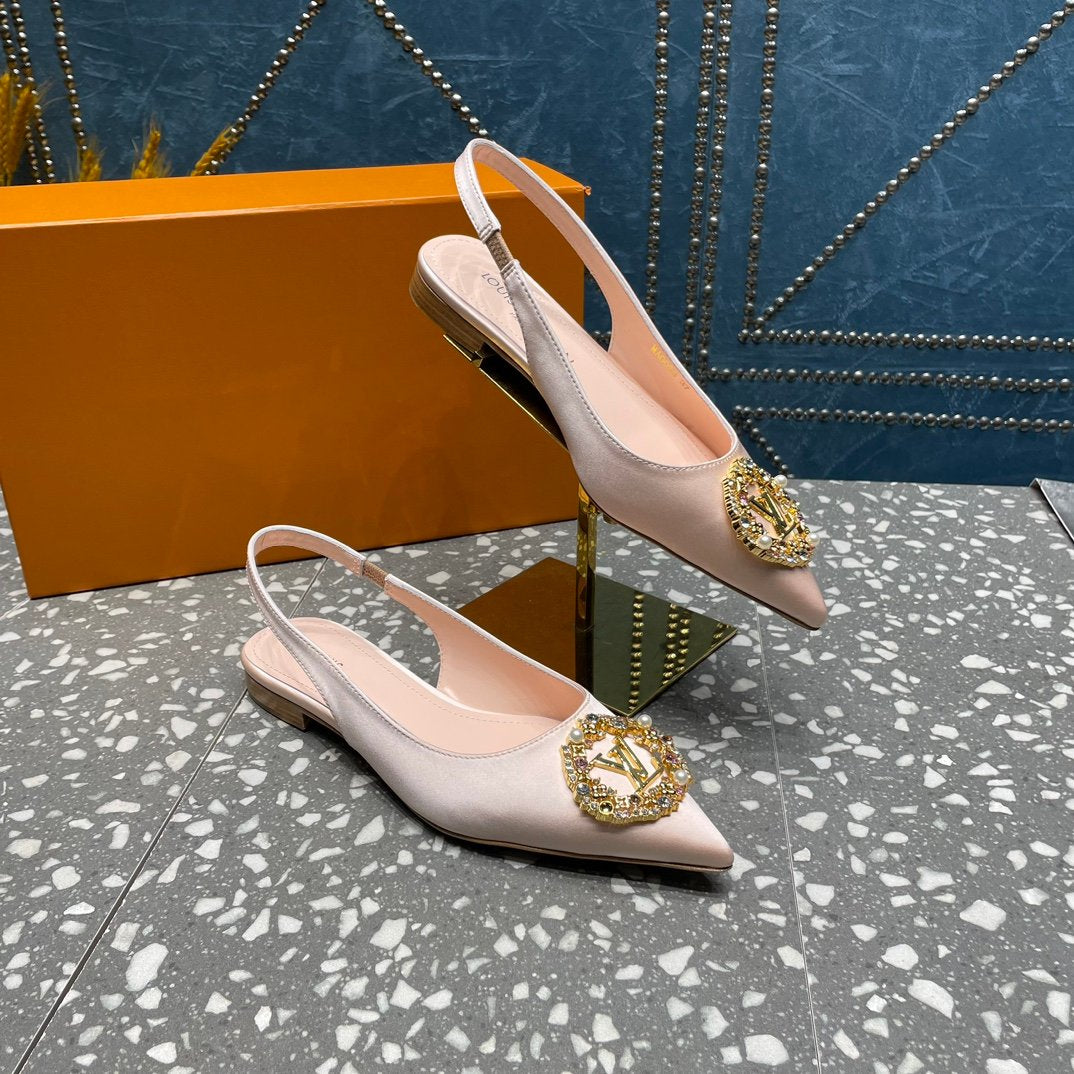 LV MET SLINGBACK BALLERINA BEIGE