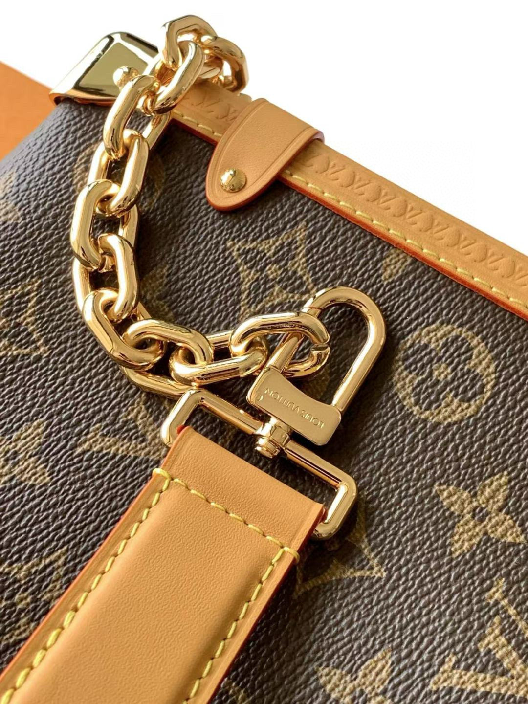 SIDE TRUNK GM 30 CM IN BROWN MONOGRAM CALFSKIN