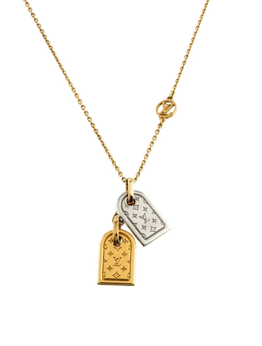 NANOGRAM TAG PINK GOLD NECKLACE