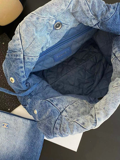 CC hobo 35cm jean Silver Hardware
