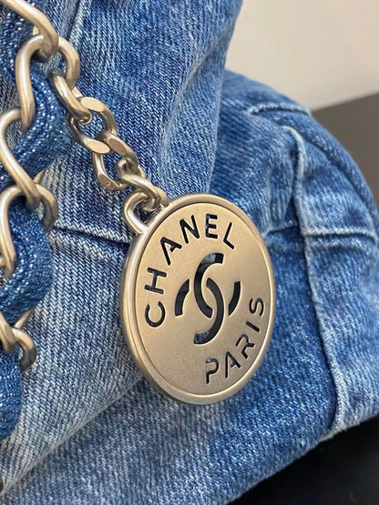 CC hobo 35cm jean Silver Hardware