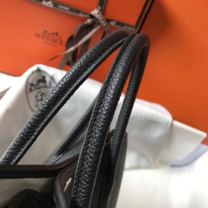HERM Garden Party 30 Bag In Black Taurillon Leather