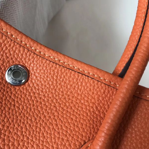 HERM Garden Party 30 Bag In Orange Taurillon Leather