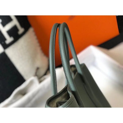 HERM Garden Party 30 Bag In Vert Amande Taurillon Leather