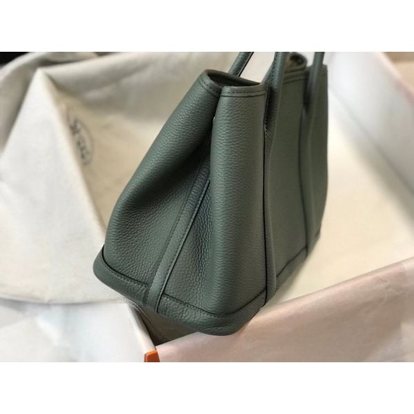 HERM Garden Party 30 Bag In Vert Amande Taurillon Leather