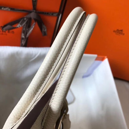 HERM Birkin 35cm Bag In Beton Clemence Leather GHW