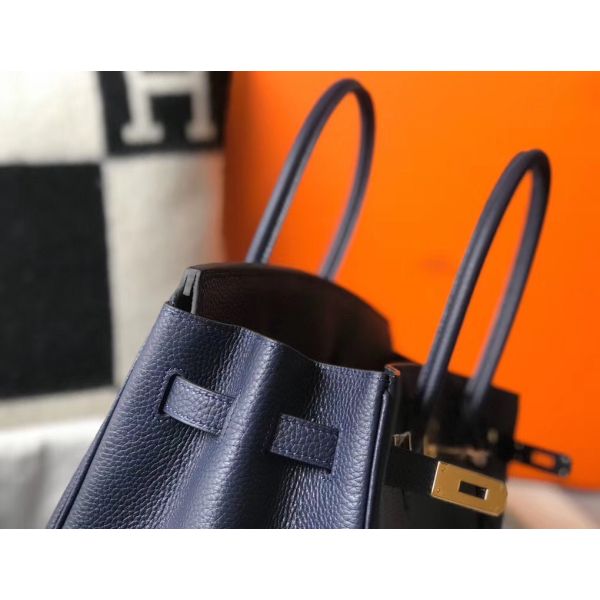 HERM Birkin 35cm Bag In Dark Blue Clemence Leather GHW