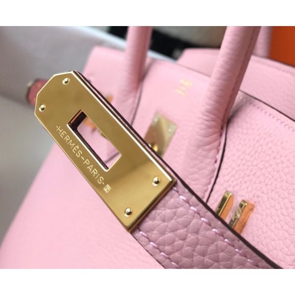 HERM Birkin 35cm Bag In Pink Clemence Leather GHW