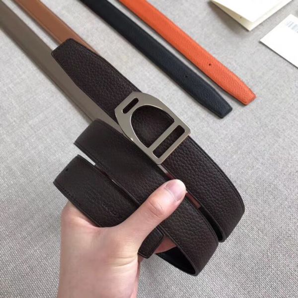 HERM Etrier Buckle Belt & Chocolate Clemence 32 MM Strap
