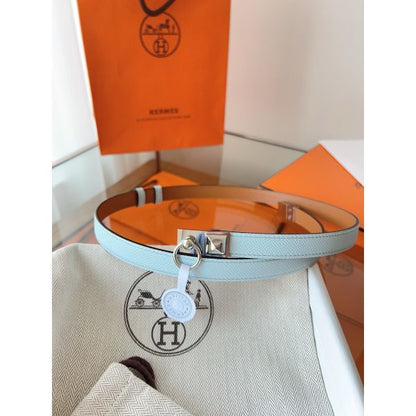 HERM Rivale 18 Belt in Blue Brume Epsom Calfskin