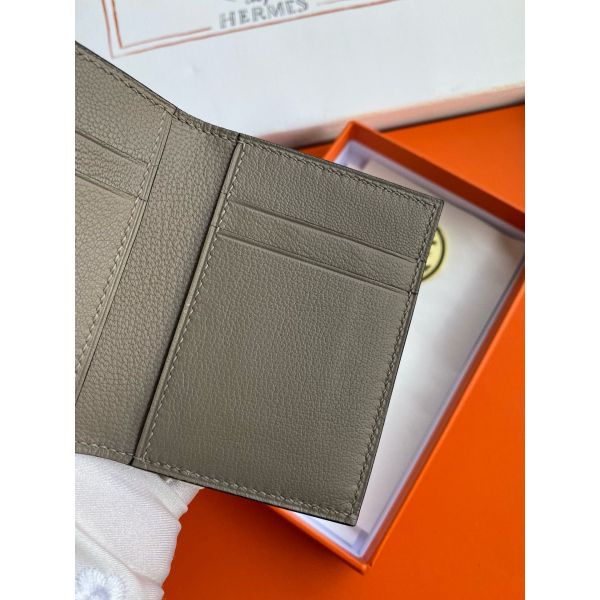 HERM MC¬≤ Euclide Card Holder in Blue Glacier Shiny Alligator Leather