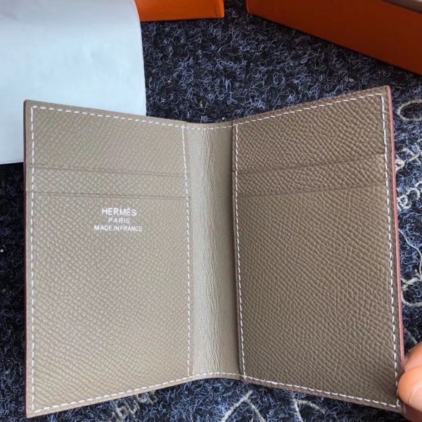 HERM MC¬≤ Euclide Card Holder In Taupe Epsom Leather