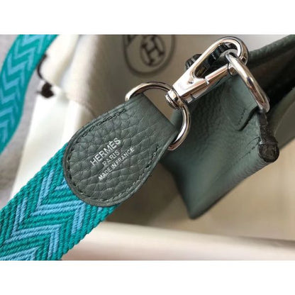 HERM Evelyne III TPM Bag In Vert Amande Clemence Leather
