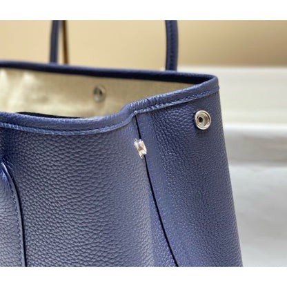 HERM Garden Party 30 Bag In Blue Saphir Taurillon Leather