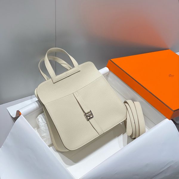 HERM Halzan 25 Bag in Craie Clemence Leather