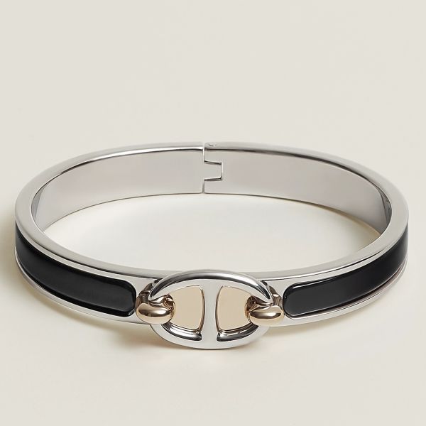 HERM Black Mini Clic Chaine d'Ancre Bracelet