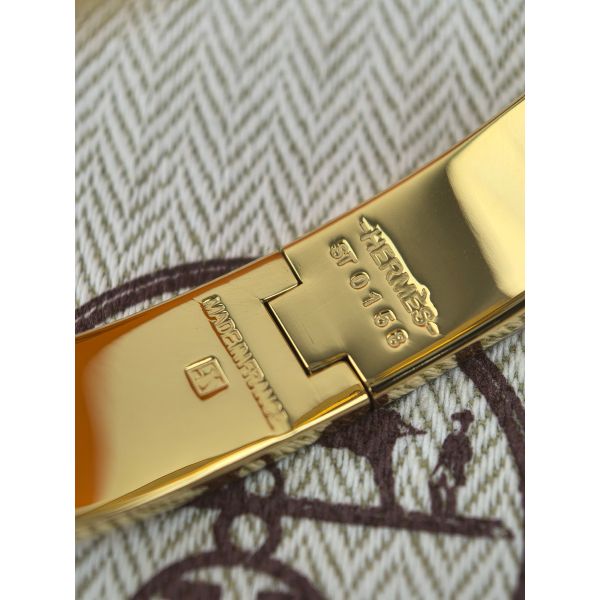 HERM Marron Glace Enamel Clic H Bracelet