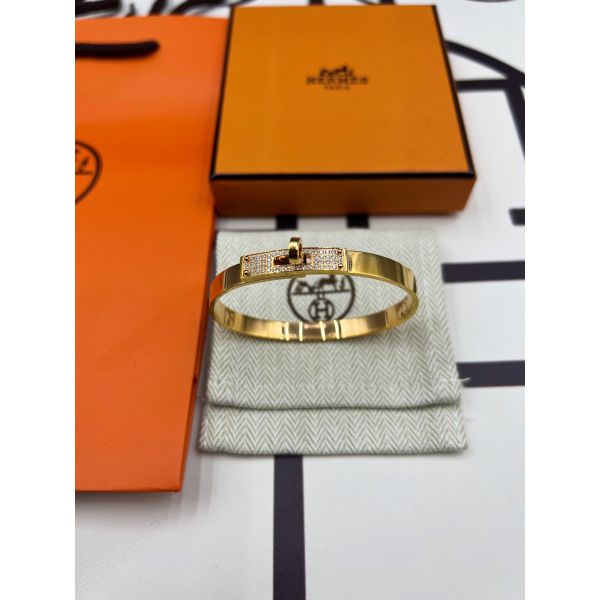 HERM Small Kelly Bracelet with Diamonds