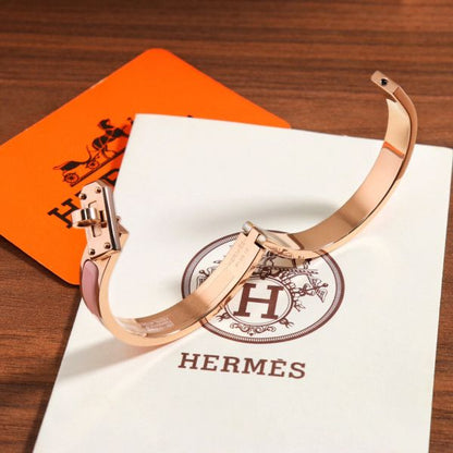 HERM Pink Mini Clic Kelly Bracelet