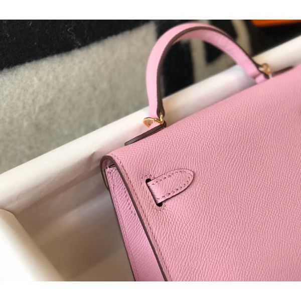 HERM Kelly Mini II Bag In Mauve Sylvestre Epsom Leather GHW