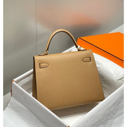 HERM Kelly 28cm Bag In Chai Epsom Leather GHW