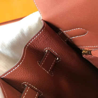 HERM Kelly 32cm Bag In Toile Canvas With Barenia Leather