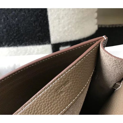 HERM Kelly Depeche 38 Briefcase In Taupe Calfskin