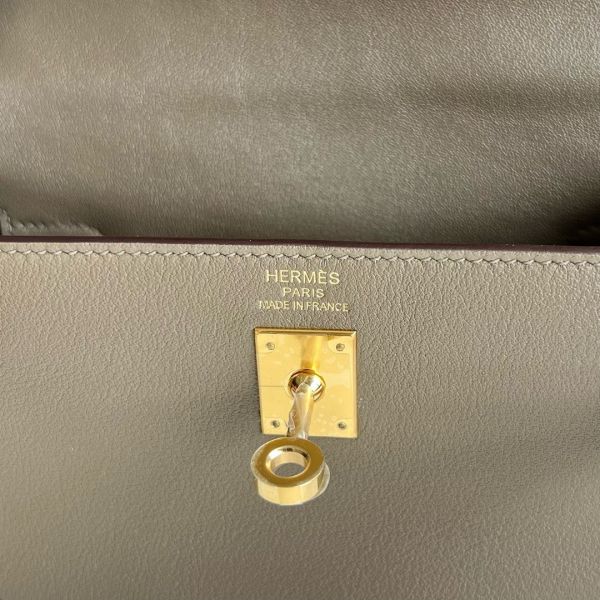 HERM Kelly Moove Handmade Bag in Taupe Swift Calfskin