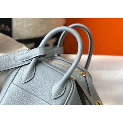 HERM Lindy Mini Bag In Blue Lin Clemence Leather GHW