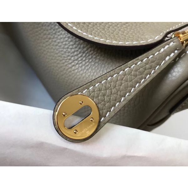 HERM Lindy Mini Bag In Tourterelle Clemence Leather GHW