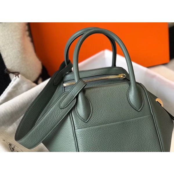 HERM Lindy 26cm Bag In Vert Amande Clemence Leather GHW