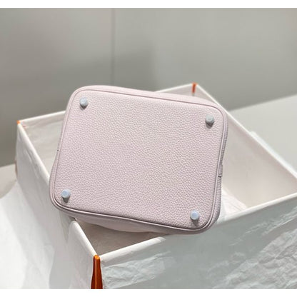 HERM Picotin Lock 22 Bag In Mauve Pale Clemence Leather