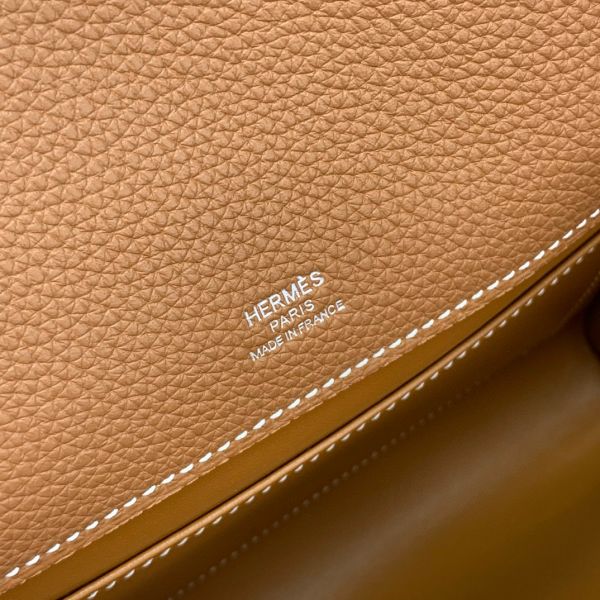 HERM Sac a Depeches 21 Bag in Gold Clemence Leather