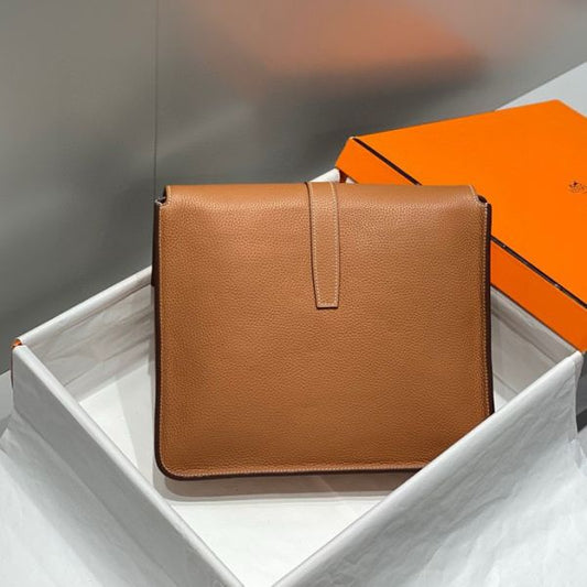 HERM Steve Light Junior Messenger Bag in Gold Clemence Leather