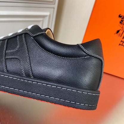 HERM Boomerang Sneakers In Black Epsom Leather