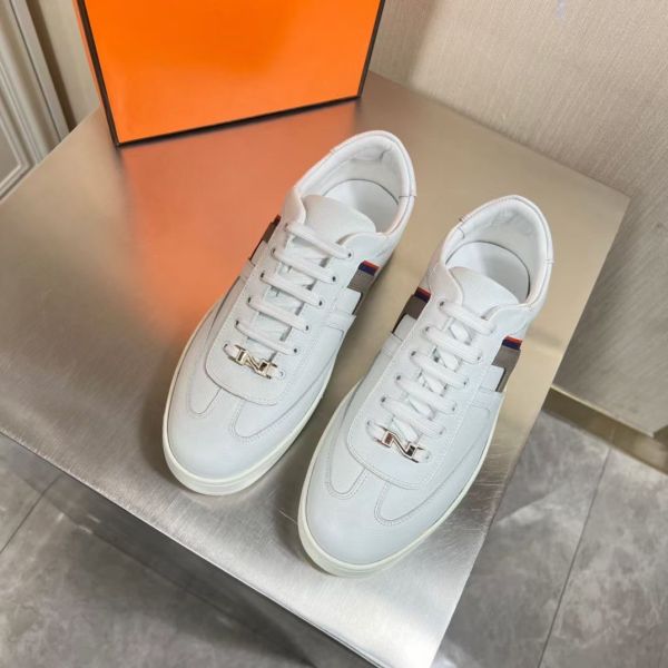 HERM Boomerang Sneakers In Multicolore White Leather
