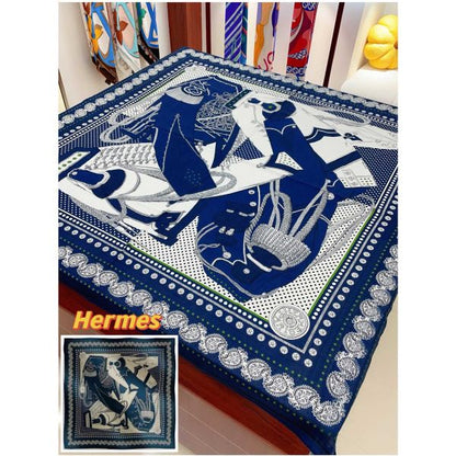 HERM Blue Zouaves et Dragons Bandana Shawl 140
