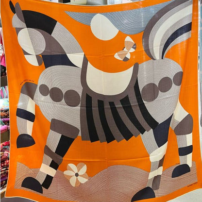 HERM Orange Mon Premier Galop Shawl 140