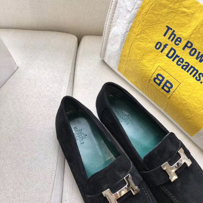 HERM Paris Loafers In Black Velvet