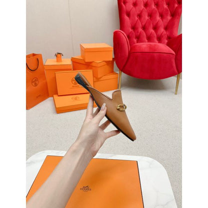HERM Esmee Mules in Brown Calfskin