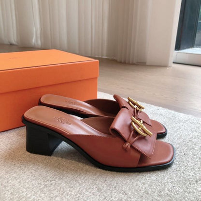 HERM Women's Ilot 50 Sandals in Brown Leather