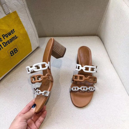 HERM Tandem Sandals In Multicolour Lambskin