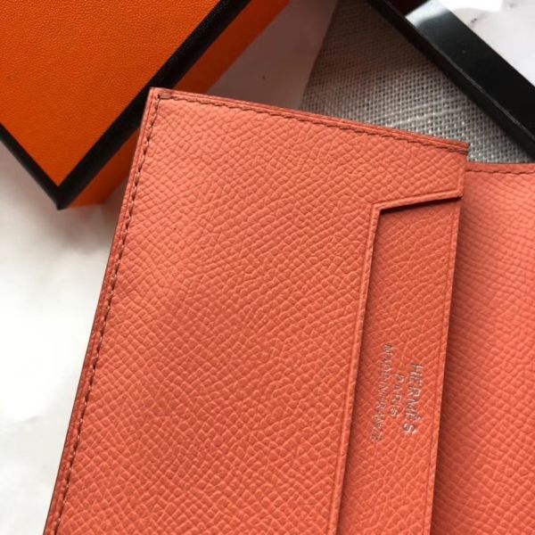HERM Bearn Mini Wallet In Crevette Epsom Leather
