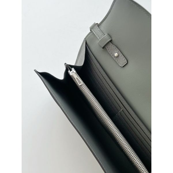 HERM Constance To Go Wallet in Gris Meyer Epsom Calfskin