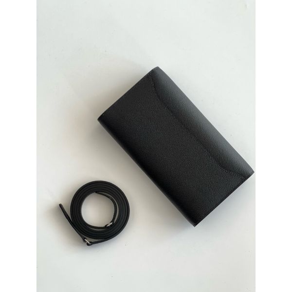 HERM Constance To Go Wallet in Black Epsom Calfskin