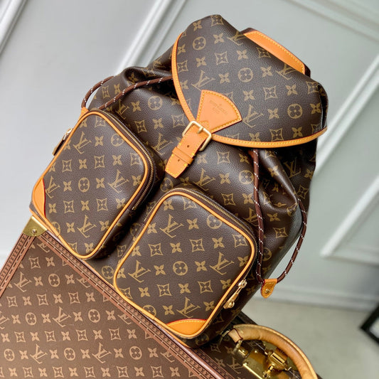 MONTSOURIS CARGO BACKPACK 40 IN BROWN MONOGRAM LAMBSKIN