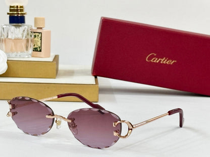 C DE RIMLESS ROUND FRAME SUNGLASSES CT0599S IN METAL