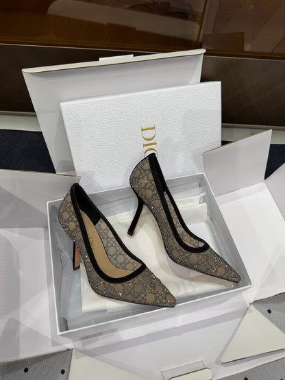 HIGH HEELS PUMP IN BLACK LAMB SUEDE 10 CM