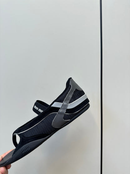 THONG SANDALS IN BLACK SUEDE MIX TECH FABRIC