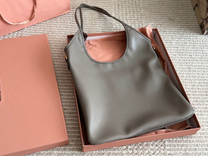 IVY TOTE BAG 35 IN GRAY CALFSKIN
